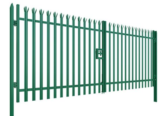 Wrought Iron Steel Palisade Fence Powder Coated For Border Angle Rail 1.8*3m